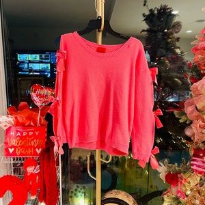 Slit Sleeve Ribbon Tied Sweater